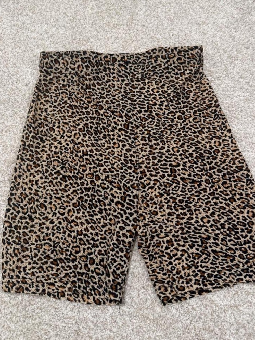 SHEIN Leopard Print Bike Shorts in Tan and Black